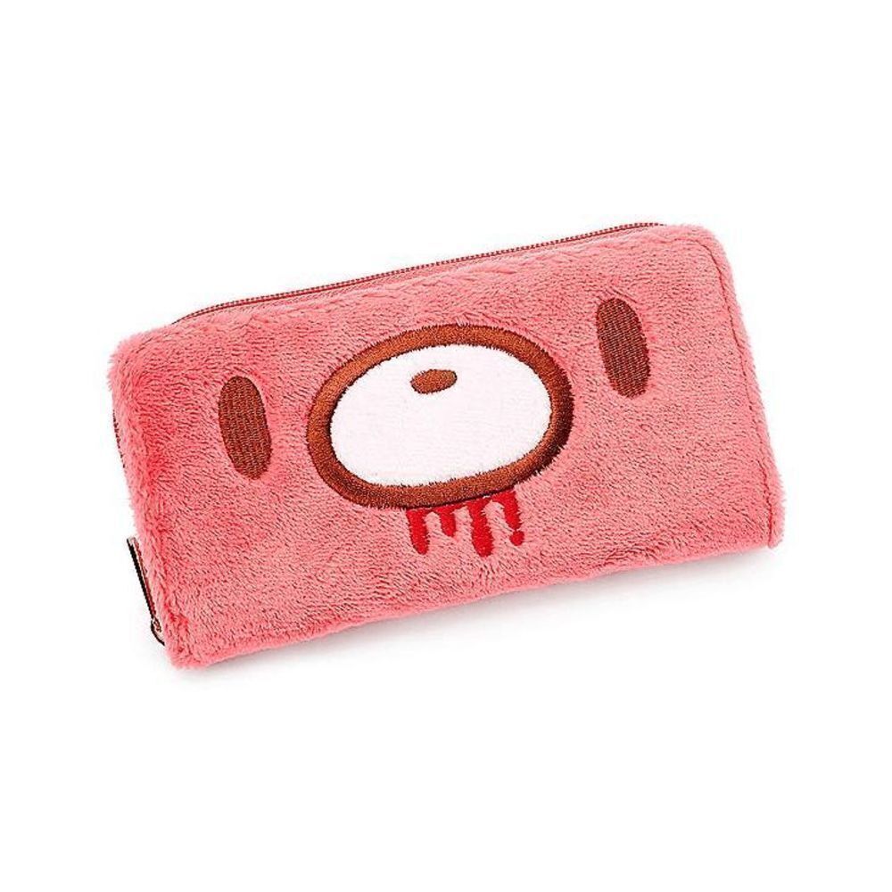 Gloomy Bear Pink Faux Fur 3D Plushie Wallet - Gloomy Bear